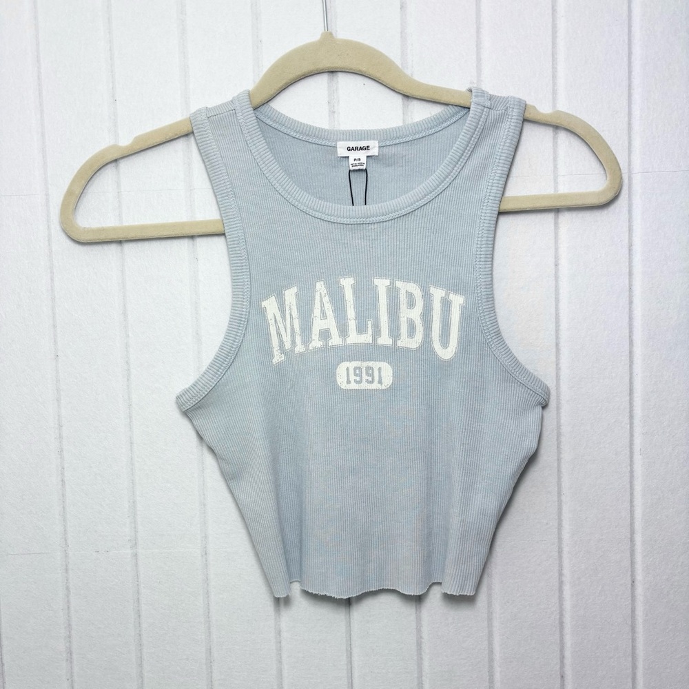 Garage Light Blue Malibu Crop Top Cami Kenny Tank Kentucky‎ Blue Size PS